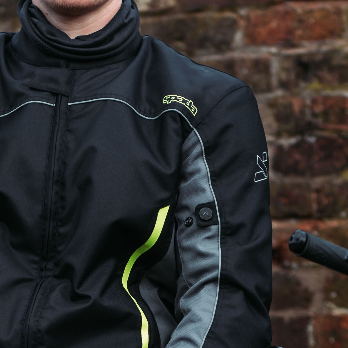 Spada Pace CE Waterproof Jacket - Black / Flourescent