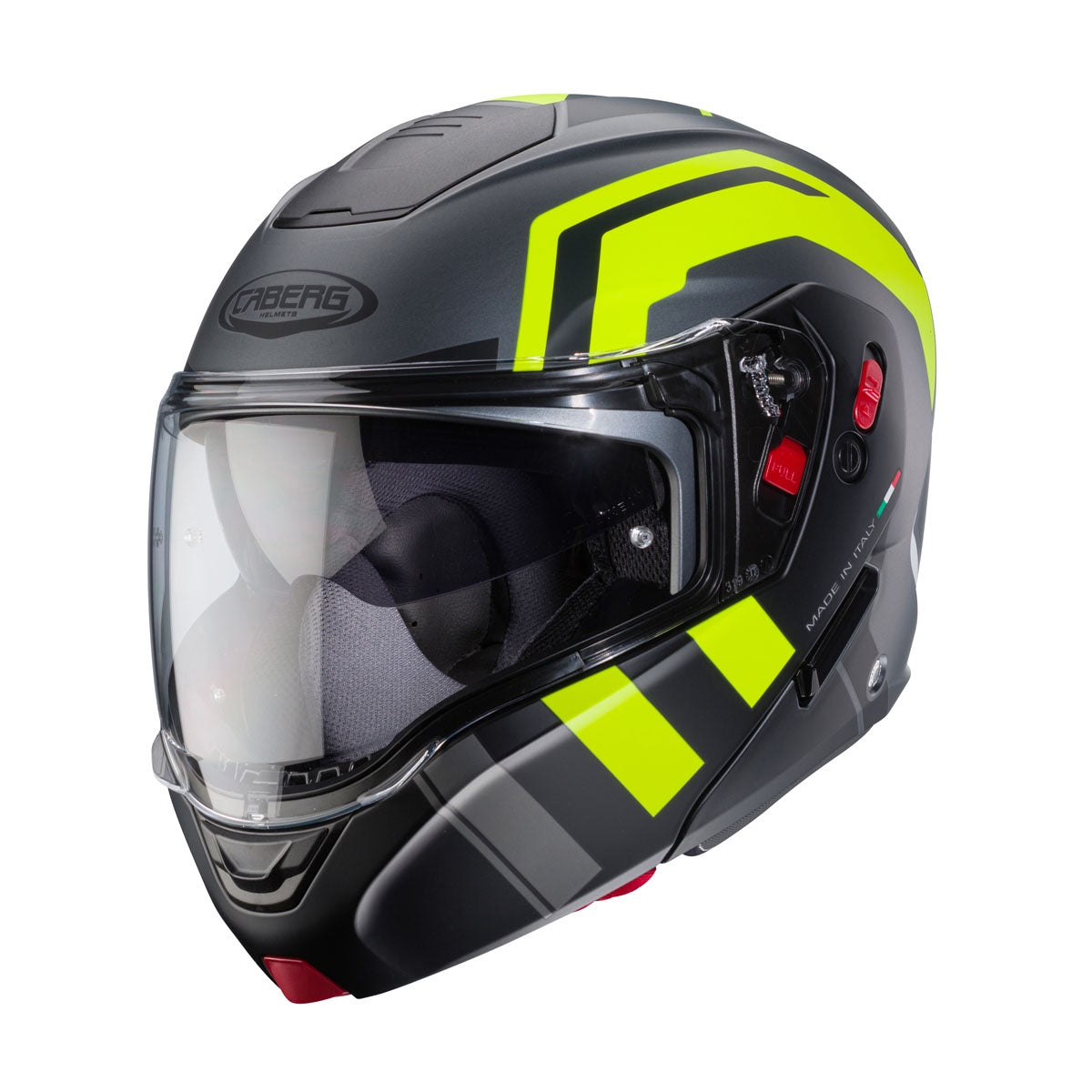 Caberg Horus X Flip Front Helmet Road - Matt Gun / Yellow / Black