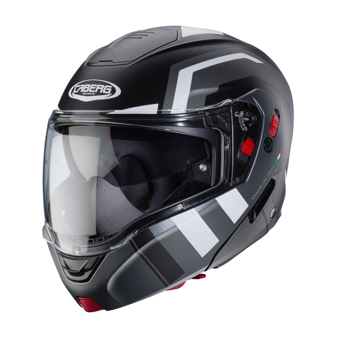 Caberg Horus X Flip Front Helmet Road - Matt Black / Gun / White