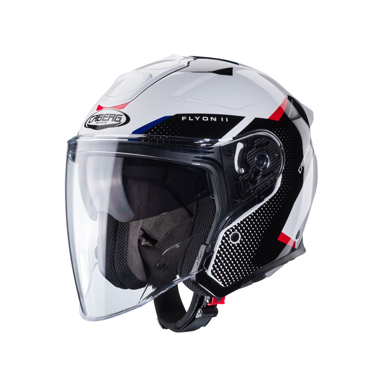 Caberg Flyon II Open Face Helmet Boss - White / Black / Red / Blue