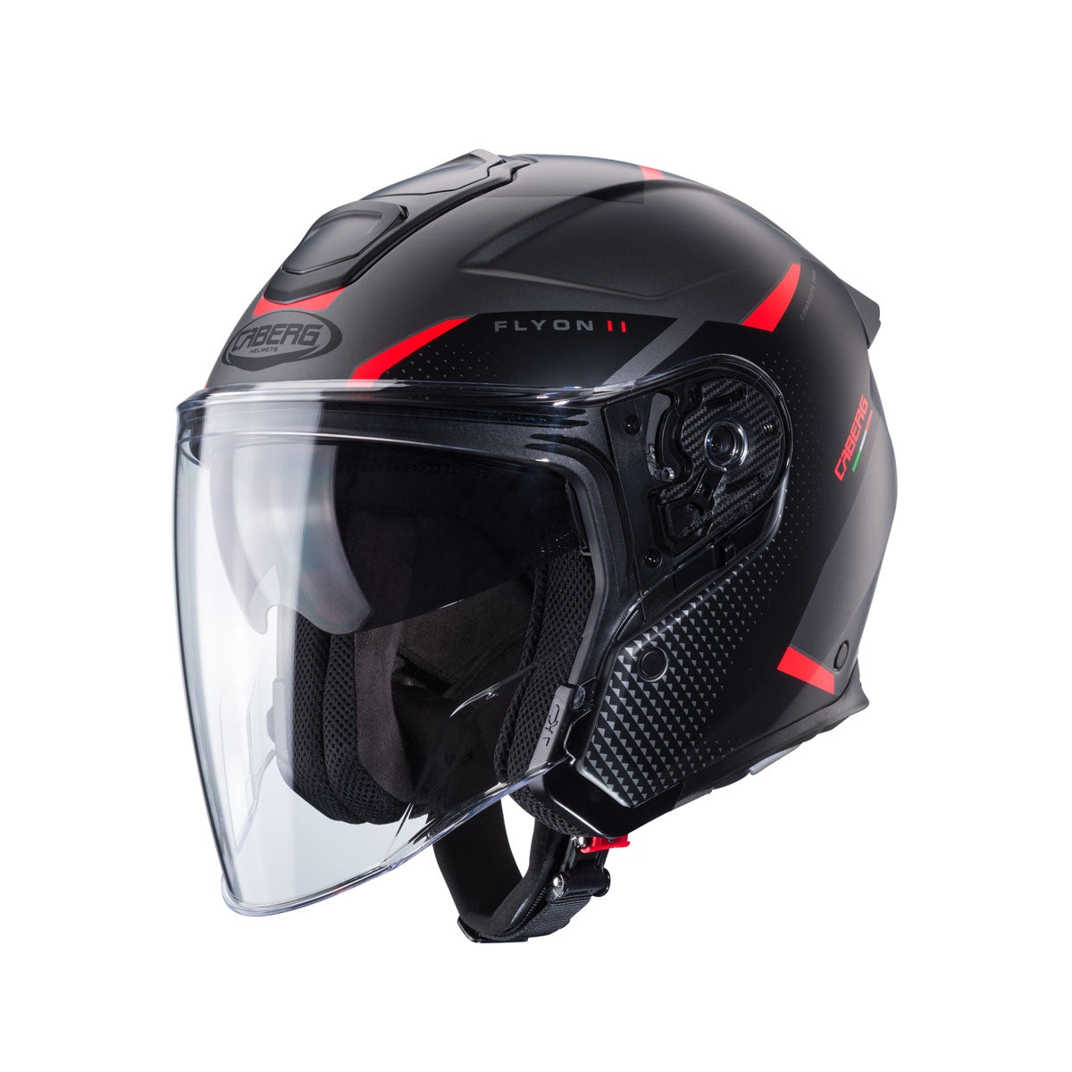 Caberg Flyon II Open Face Helmet Boss Matt Grey / Red / Black