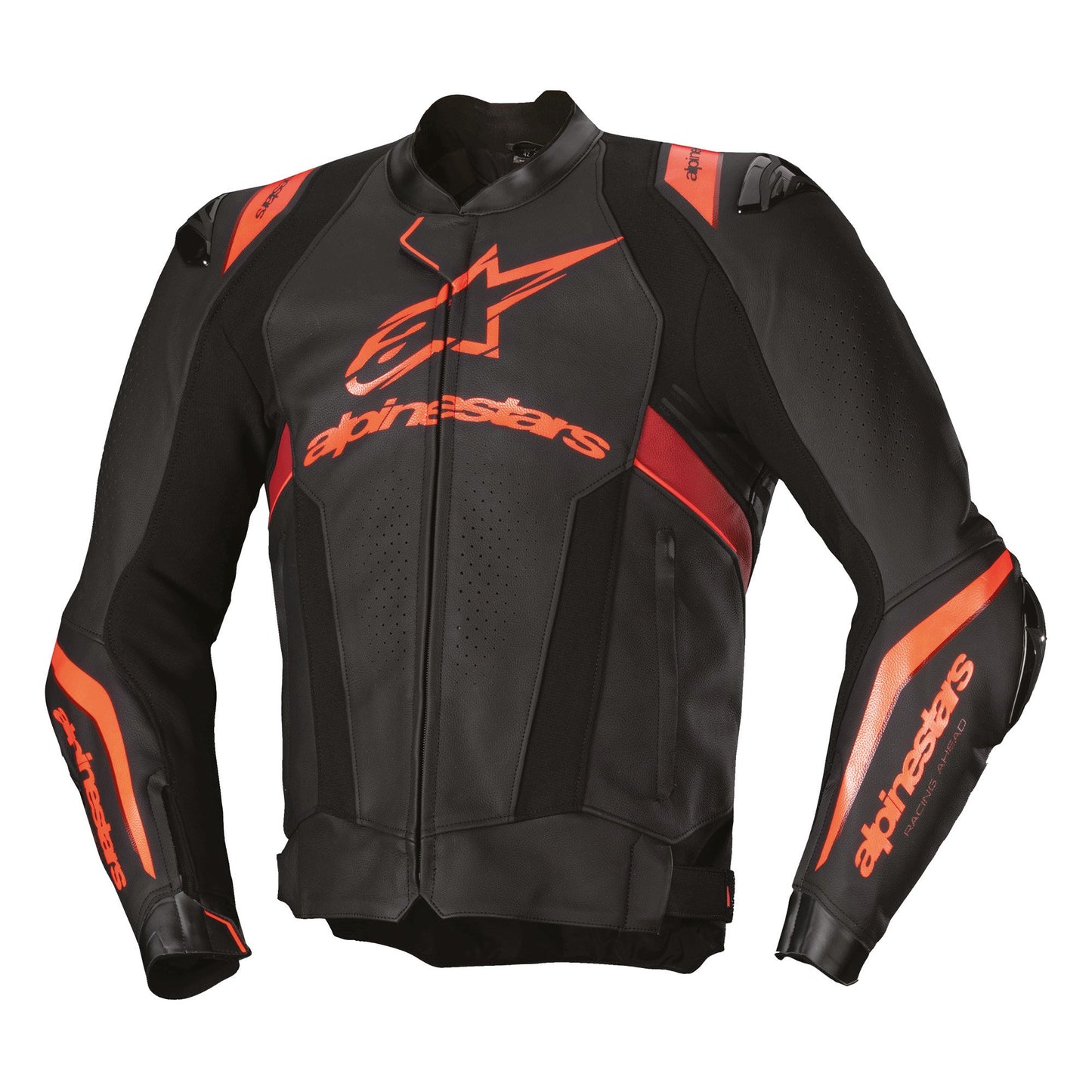 Alpinestars Missile V3 Ignition Leather Jacket - Black / Red Fluo / Dark Red