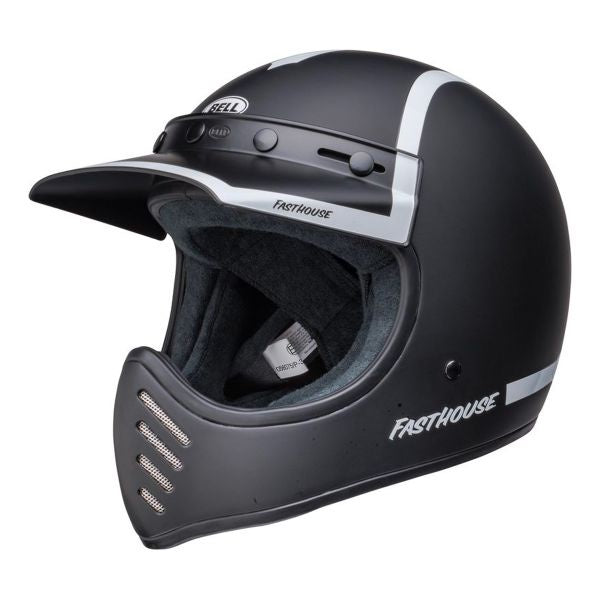 Bell Moto 3 Retro Helmet - Old Road Matt Black / White