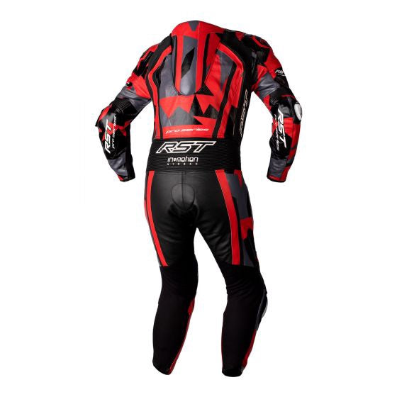 RST Pro Series Airbag CE Mens Leather Suit - Grey / Red Camo