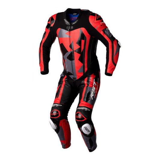 RST Pro Series Airbag CE Mens Leather Suit - Grey / Red Camo