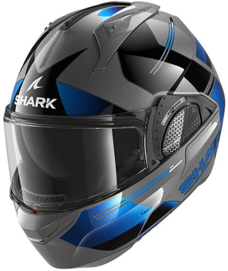 Shark Evo GT Tekline Flip Front Helmet AUB - Anthracite / Blue / Black