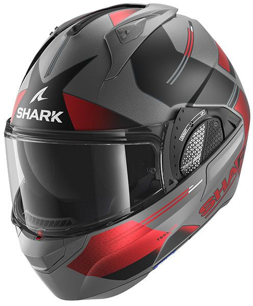 Shark Evo GT Tekline Flip Front Helmet AUR - Anthracite / Red