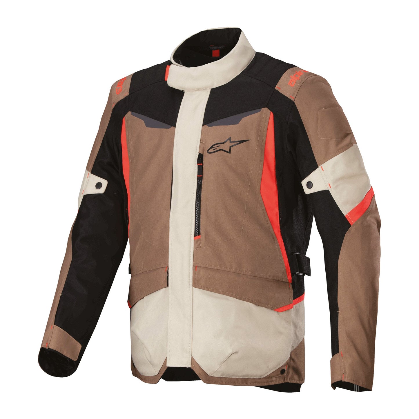 Alpinestars ST-1 Waterproof Jacket - Dark Khaki Sand / Black / Red Fluo