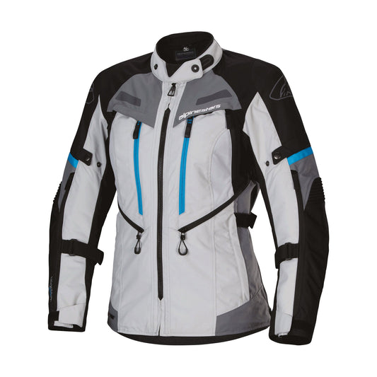 Alpinestars Stella Bogota Pro Drystar Jacket - Ice Grey / Black / Cyan