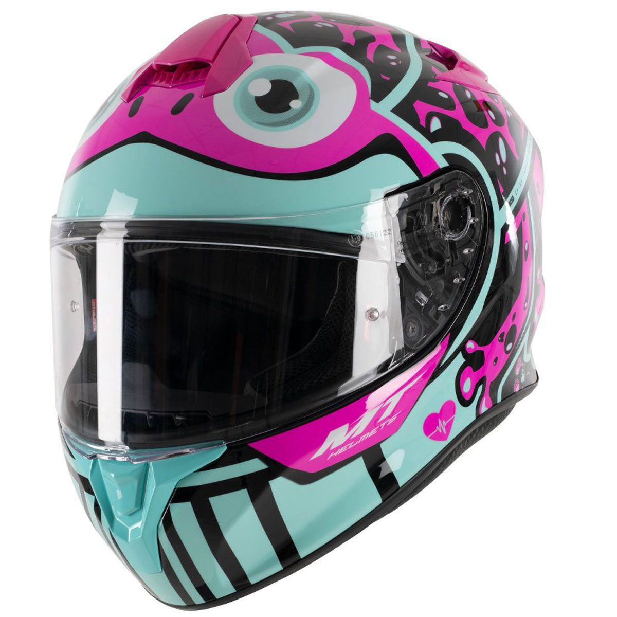 MT Targo Full Face Helmet Frog - Gloss Pink / Blue