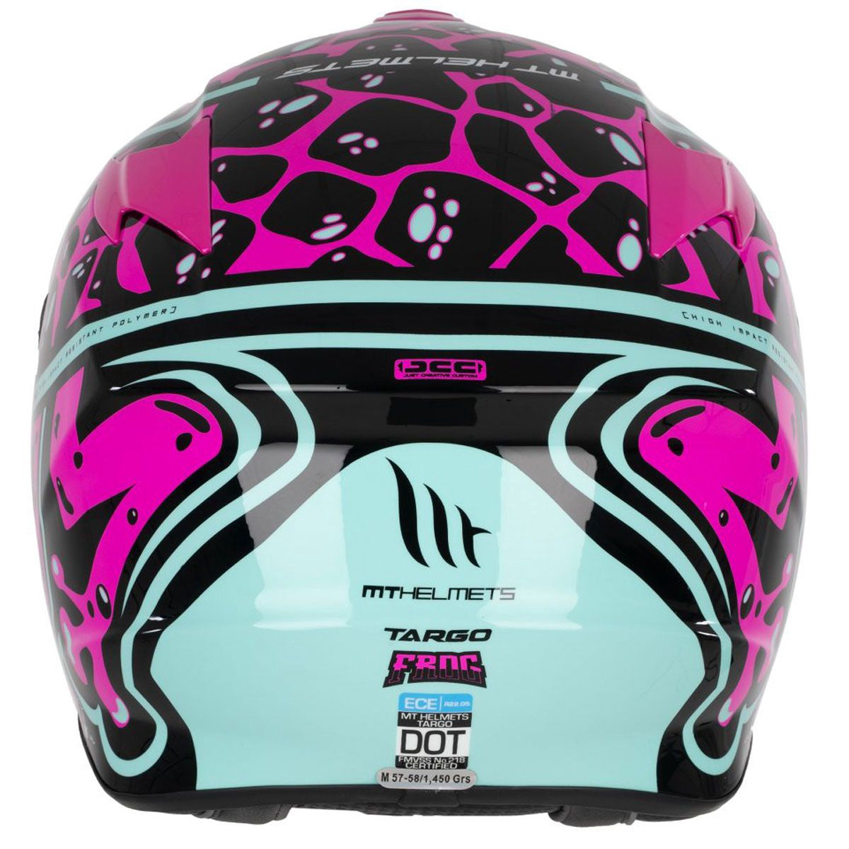 MT Targo Full Face Helmet Frog - Gloss Pink / Blue