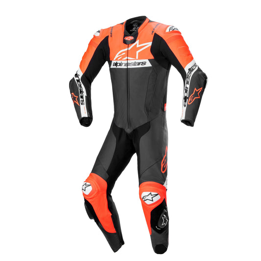 Alpinestars Missile V2 Ward 1 Piece Leather Suit - Black / Red Fluo / White