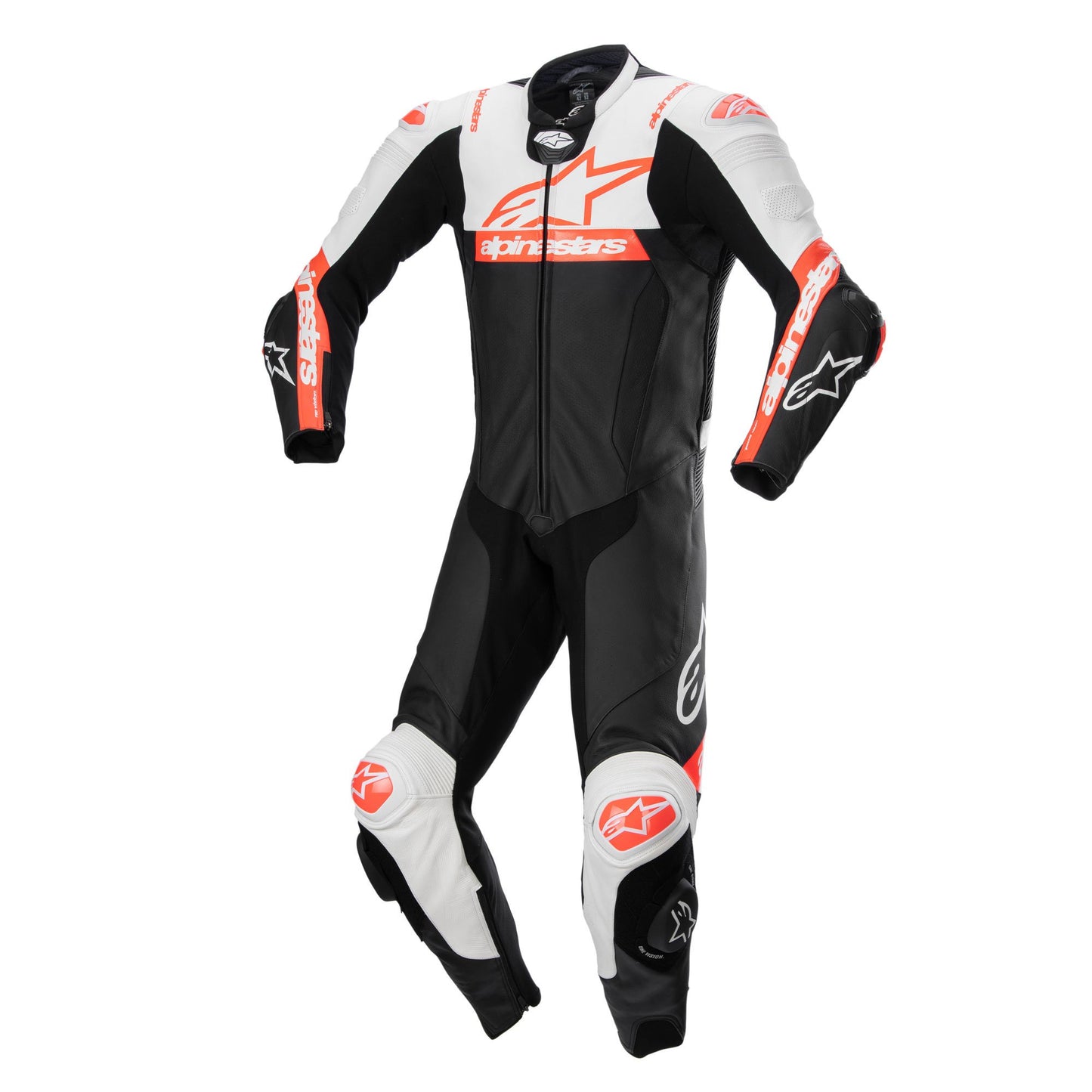 Alpinestars Missile V2 Ward 1 Piece Leather Suit - Black / White / Red Fluo